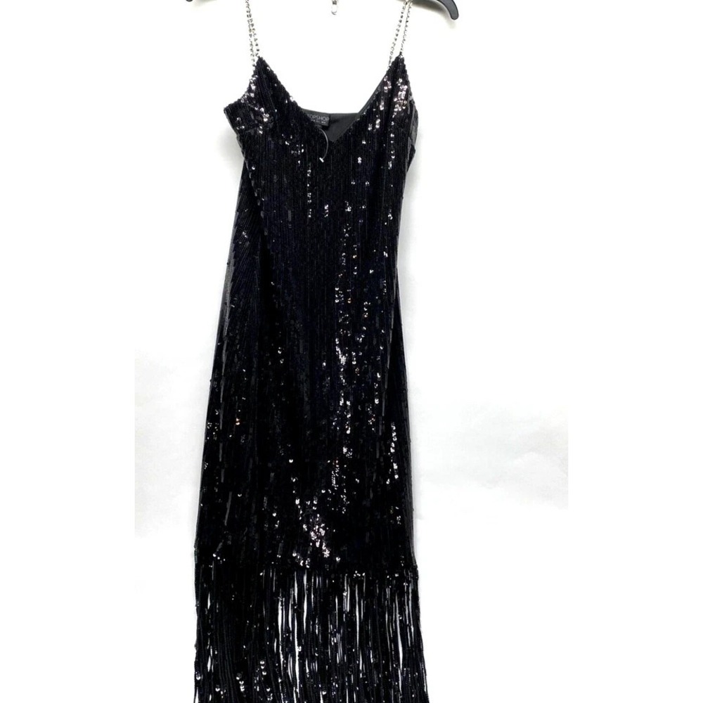Top Shop Women's Black Sequin US 2/EUR 34 Flapper Style Dress NEW (UB)